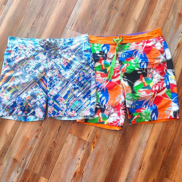 Colorful Men's Swim Trunks 40 Board Shorts Set Robert Graham